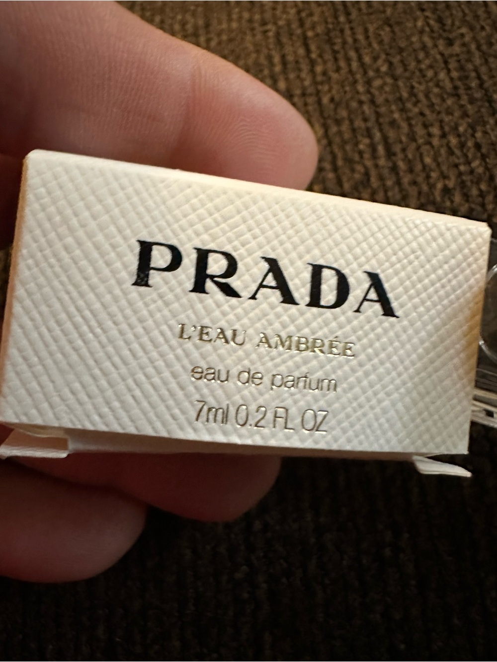 Prada L'EAU AMBRÉE Perfume Bottle — White & Gold Accents - Picture 3 of 7